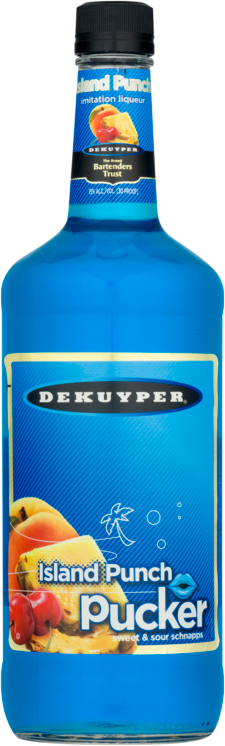 De Kuyper Pucker Island Blue Punch Schnapps Liqueur 1Lt