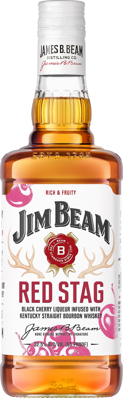 Jim Beam Red Stag Black Cherry Flavored Kentucky Straight Bourbon Whiskey 750ml