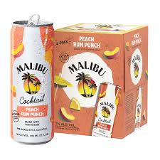 Malibu Peach Rum Punch Cocktail 4-Pack