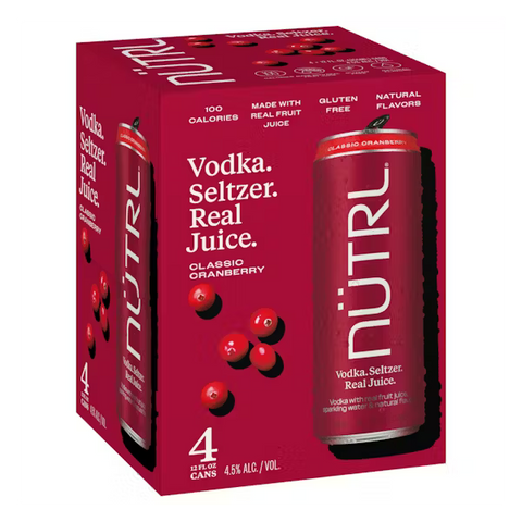 Nutrl Classic Cranberry Vodka Seltzer 4-Pack