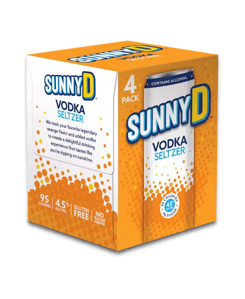 SunnyD Vodka Orange Vodka Seltzer 4-Pack 355ml
