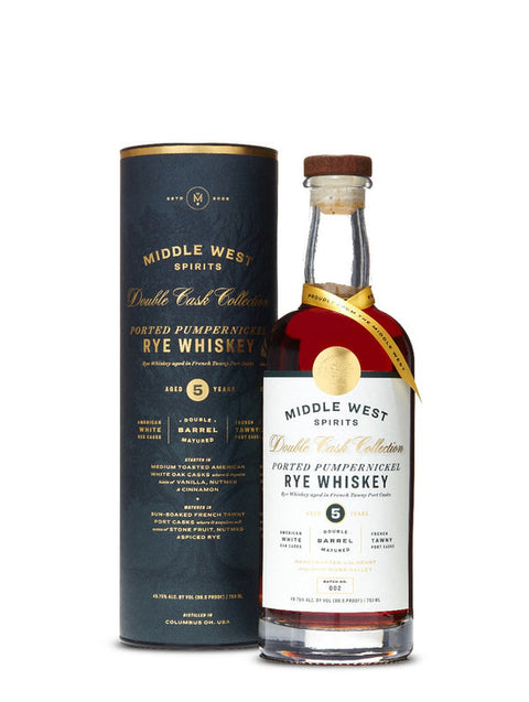 Middle West Spirits Double Cask Collection Ported Pumpernickel Rye Whiskey 750ml