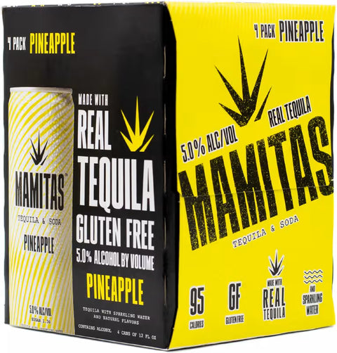 Mamitas Pineapple Tequila & Soda Hard Seltzer 4-Pack