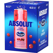 Absolut & Ocean Spray Cranberry Vodka Cocktail 4-Pack
