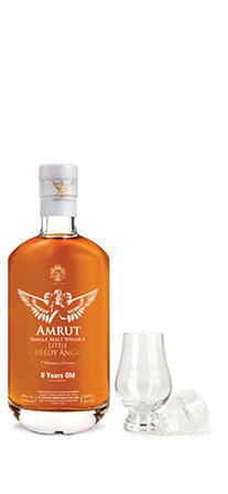 Amrut Little Greedy Angels Chairmans Reserve 8 Year Old Single Malt Whisky With Glass 700ml