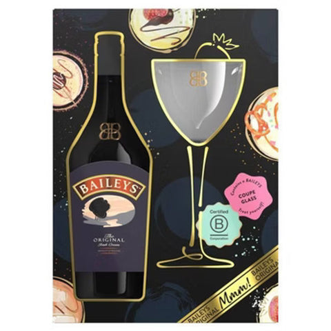 Baileys The Original Irish Cream Liqueur with Coupe Glass 750ml