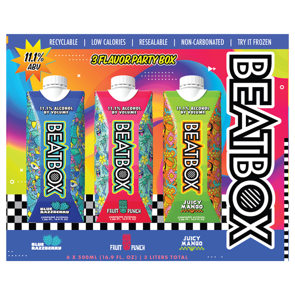 Beatbox Party Punch Hard Tea 3 Flavor 500ml Variety Party Box 6-Pack ...