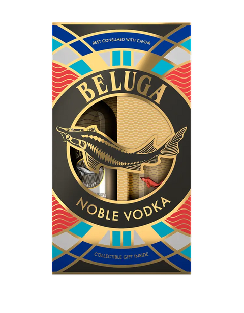 Beluga Noble Russian Vodka Gift Set with Glass 750ml