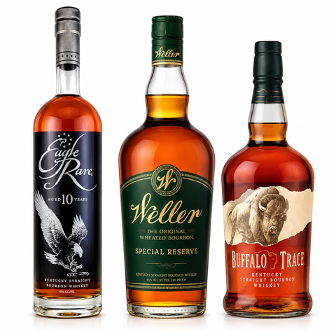 Buffalo Trace, W. L. Weller Special Reserve & Eagle Rare 10 Year Old Bourbon Whiskey Bundle 750ml 3-Pack