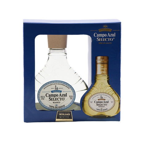 Campo Azul Selecto Blanco Tequila 750ml and Reposado Tequila 200ml Gift Set
