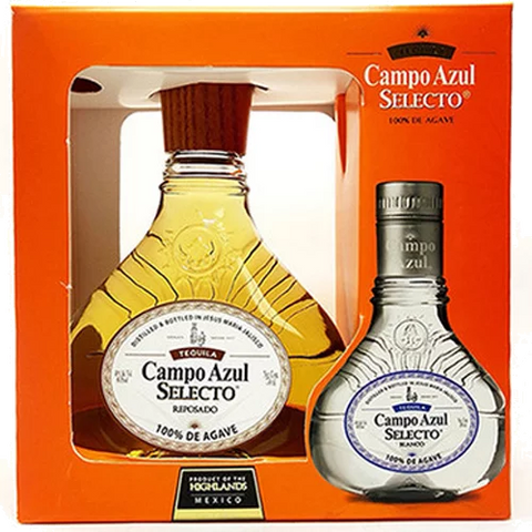 Campo Azul Selecto Reposado Tequila 750ml and Blanco Tequila 200ml Gift Set