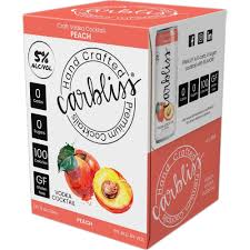 Carbliss Peach Vodka Cocktail 12-Oz Can 4-Pack