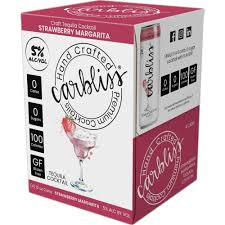 Carbliss Strawberry Margarita Tequila Cocktail 12-Oz Can 4-Pack