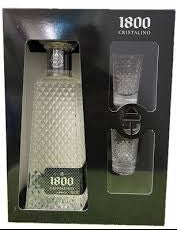 Casa Cuervo 1800 Cristalino Anejo Tequila 750ml with Shot Glasses