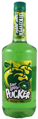 De Kuyper Pucker Sour Apple Schnapps Liqueur 1Lt