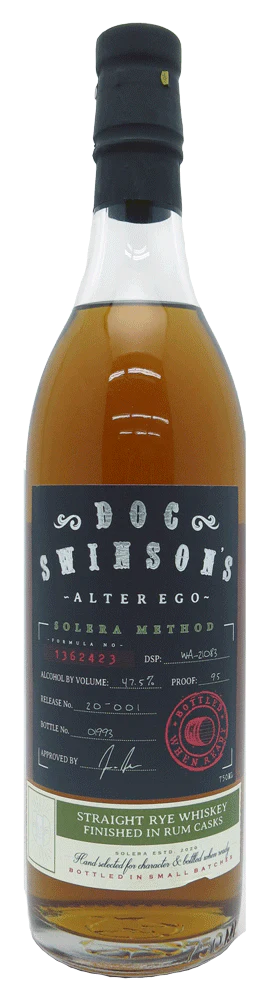 Doc Swinson's Alter Ego Solera Method Straight Rye Whiskey 750ml
