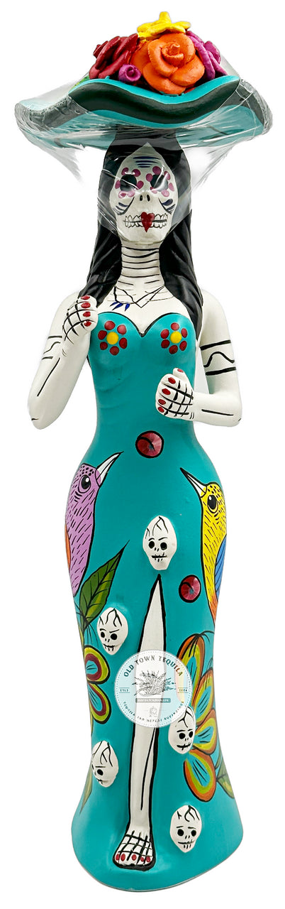 Epifania Azul Catrina Ceramic Blue Añejo Tequila 750ml