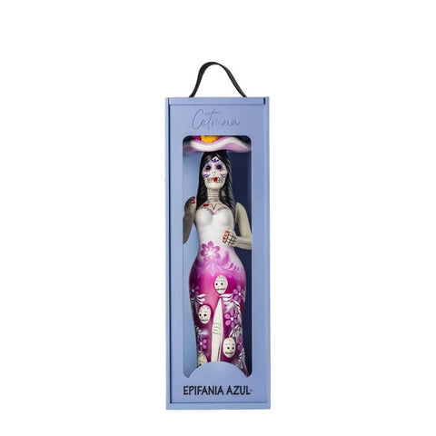 Epifania Azul Catrina Ceramic Blue Añejo Tequila 750ml