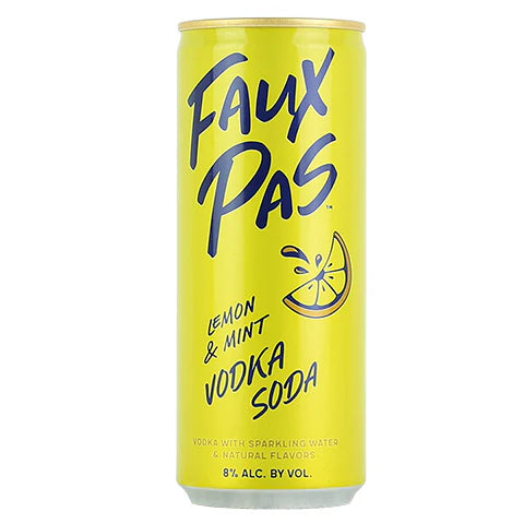 Faux Pas Lemon & Mint Vodka Soda 12-Oz