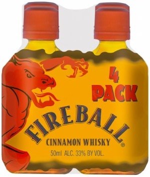 Fireball Cinnamon Whisky 50ml Bottle 4-Pack
