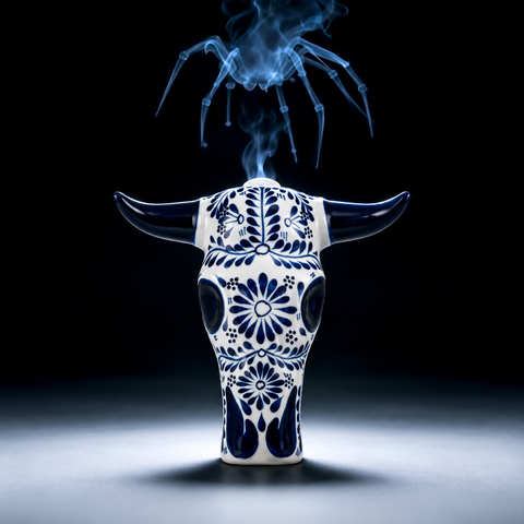 Azulejos Trophy Head Horn Anejo Tequila "Blue" 750ml