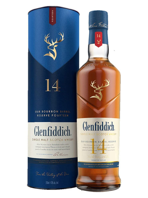 Glenfiddich Bourbon Barrel Reserve 14 Year Old Single Malt Scotch Whisky 750ml