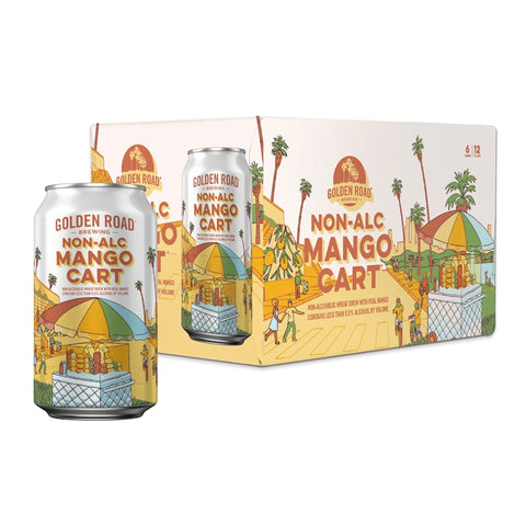 Golden Road Brewing Mango Cart Non-Alcoholic Wheat Beer 12-Oz Can 6-Pack
