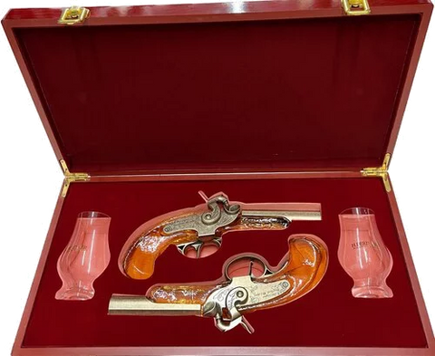 H. Deringer Pistol with Glasses Bourbon Whiskey Gift Pack 200ml