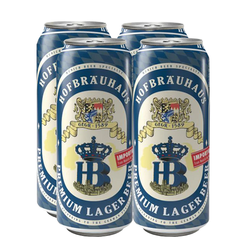 Hofbrauhaus Helles Lager Beer 16-Oz Can 4-Pack