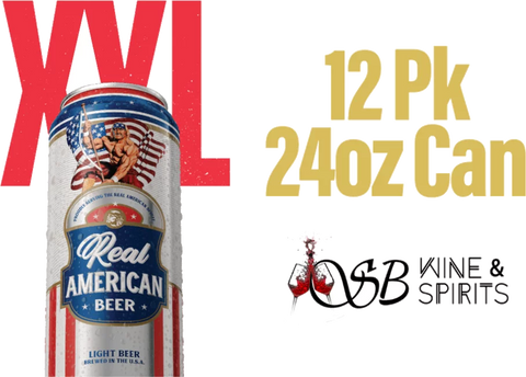 Real American Beer Light Beer 24-Oz Can 12-Pack