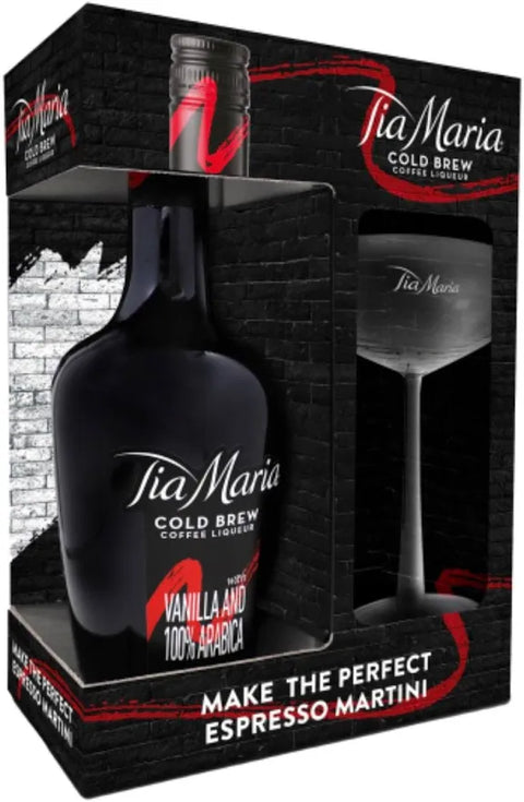Tia Maria Cold Brew Coffee Liqueur with Glasses 750ml