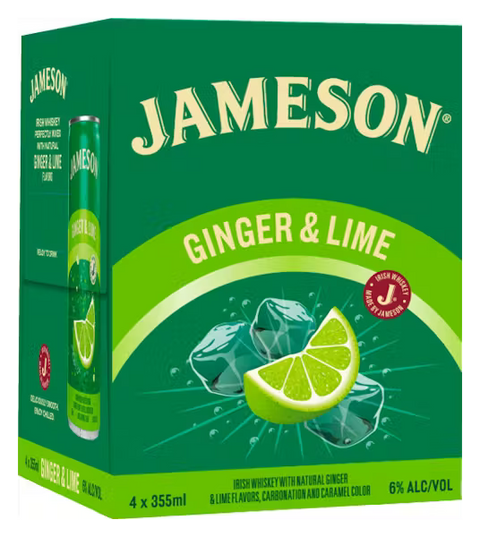 Jameson Ginger & Lime Irish Whiskey & Soda 4-Pack