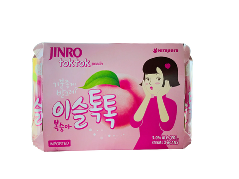 Jinro Toktok Peach 355ml Can 6-Pack