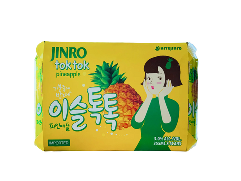 Jinro Toktok Pineapple 355ml Can 6-Pack