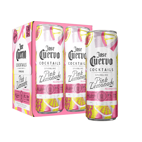 Jose Cuervo Sparkling Pink Lemonade Margarita 355ml Can 4-Pack