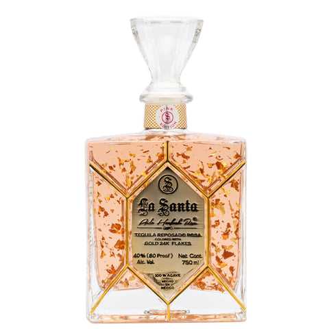 La Santa 24K Gold Flakes Reposado Rosé Tequila 750ml