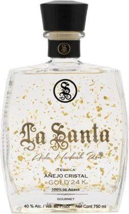 La Santa Cristal Gold 24k Anejo Tequila 750ml