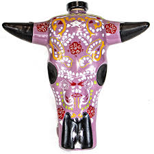 Azulejos Trophy Head Horn Anejo Tequila "Pink" 750ml