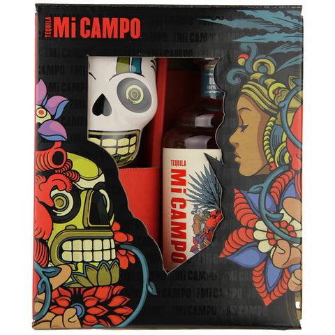 Mi Campo Blanco Tequila Gift Set with Skull Mug 750ml