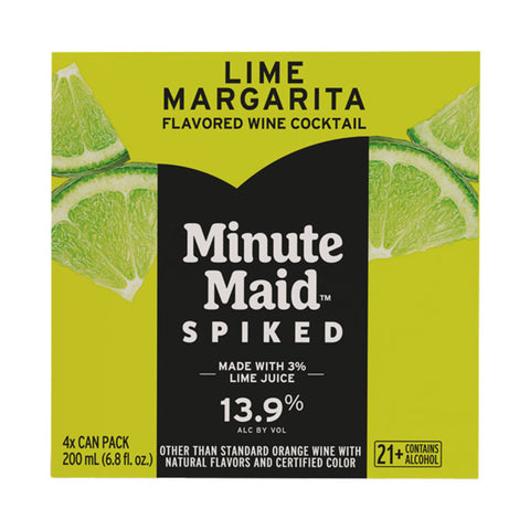 Minute Maid Spiked Lime Margarita Flavored Wine Cocktail 200ml Can 4-Pack