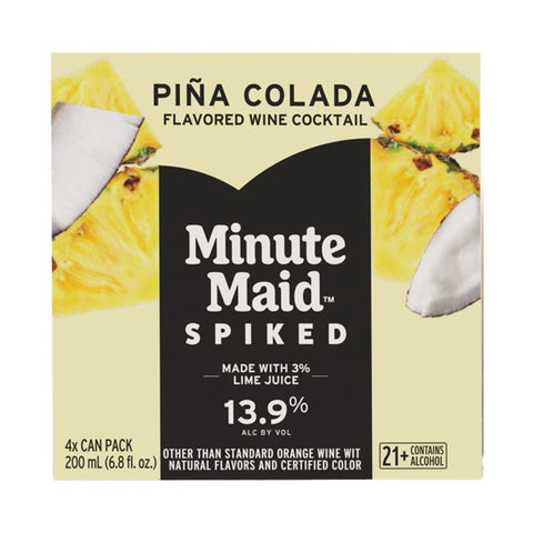Minute Maid Spiked Pina Colada Flavored Wine Cocktail 200ml Can 4-Pack