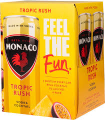 Monaco Tropic Rush Vodka Cocktail 355ml 4-Pack