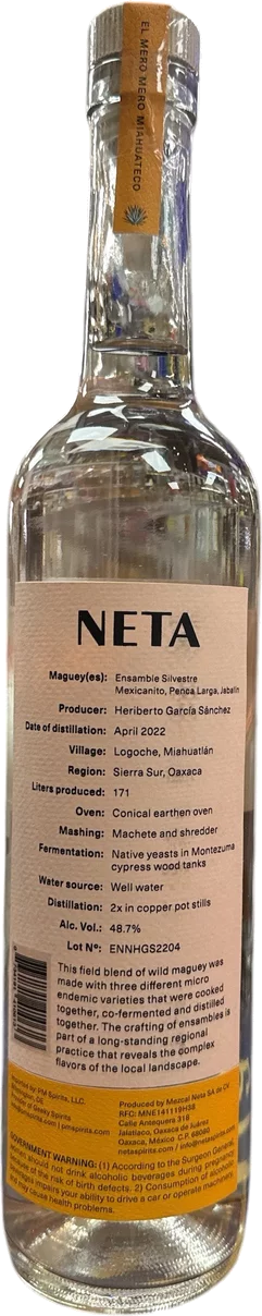 Neta Ensamble Silvestre Penca larga Jabalin Mexicanito 750ml