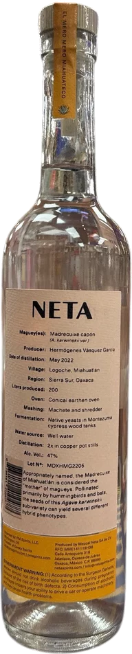 Neta Madrecuixe Capon Hermogenes Vasquez Garcia Agave Spirit 750ml
