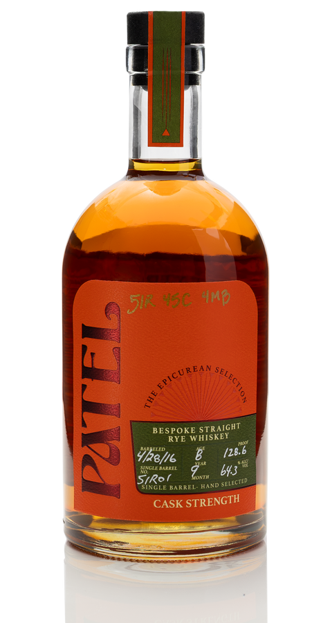 Patel Bespoke 8 Year Old Single Barrel Cask Strength 51 Rye Whiskey 750ml