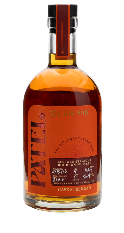 Patel Bespoke 9 Year Old Single Barrel Cask Strength Bourbon Whiskey 750ml