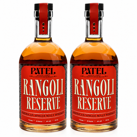 Patel Diwali Celebration Special Release Rangoli Reserve 7 Year Old American Single Malt Whiskey 750ml Bundle 2-Pack