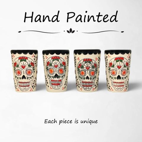 Sugar Skull Design Shot Glasses 2.5-Oz