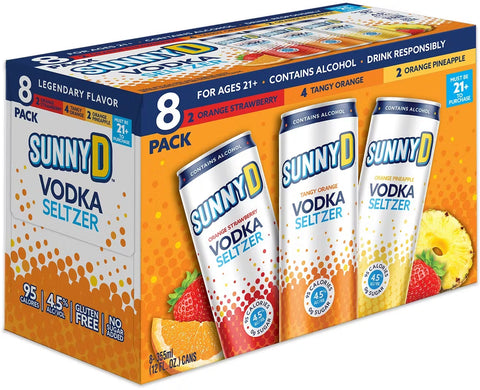 SunnyD Vodka Seltzer Variety 8-Pack 355ml Can