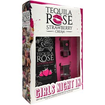 Tequila Rose Strawberry Flavoured Cream Tequila Liqueur With Shot Glasses 750ml